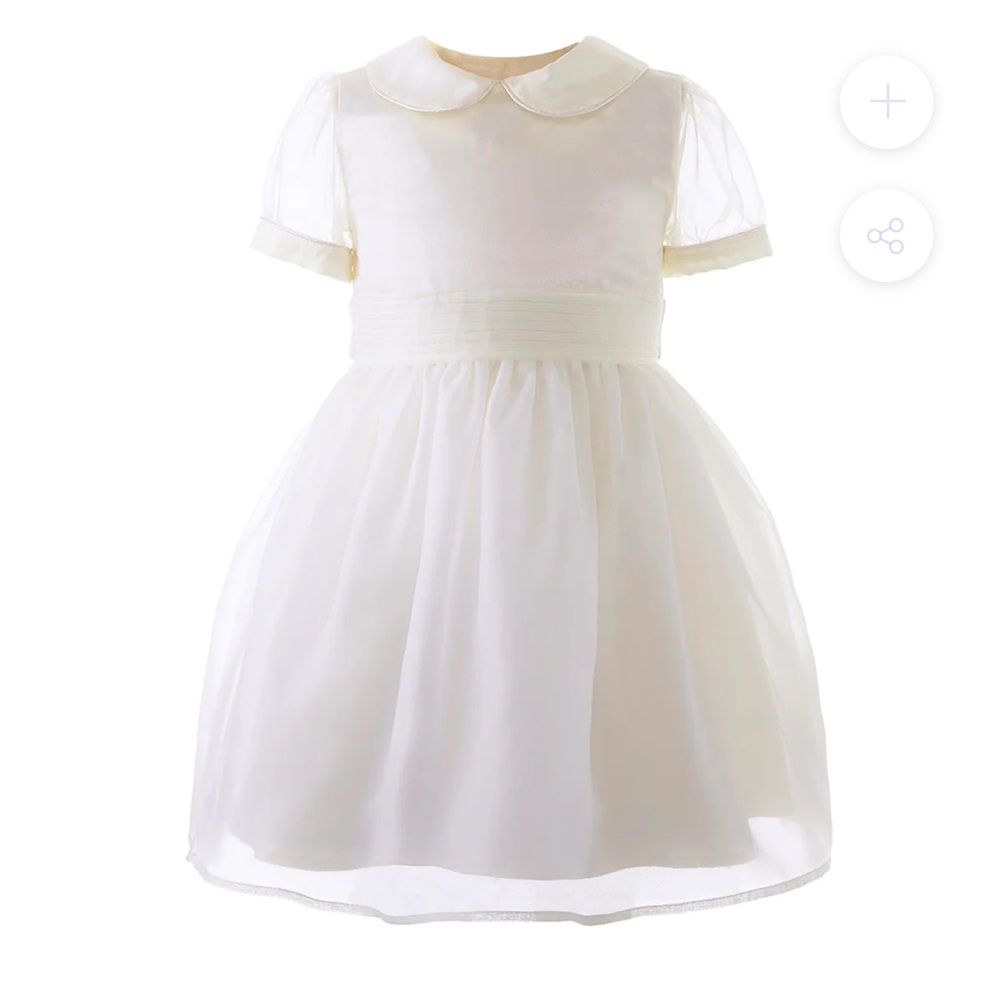 Rachel Riley Heritage Collection Organza Pintuck Dress. Color: Ivory